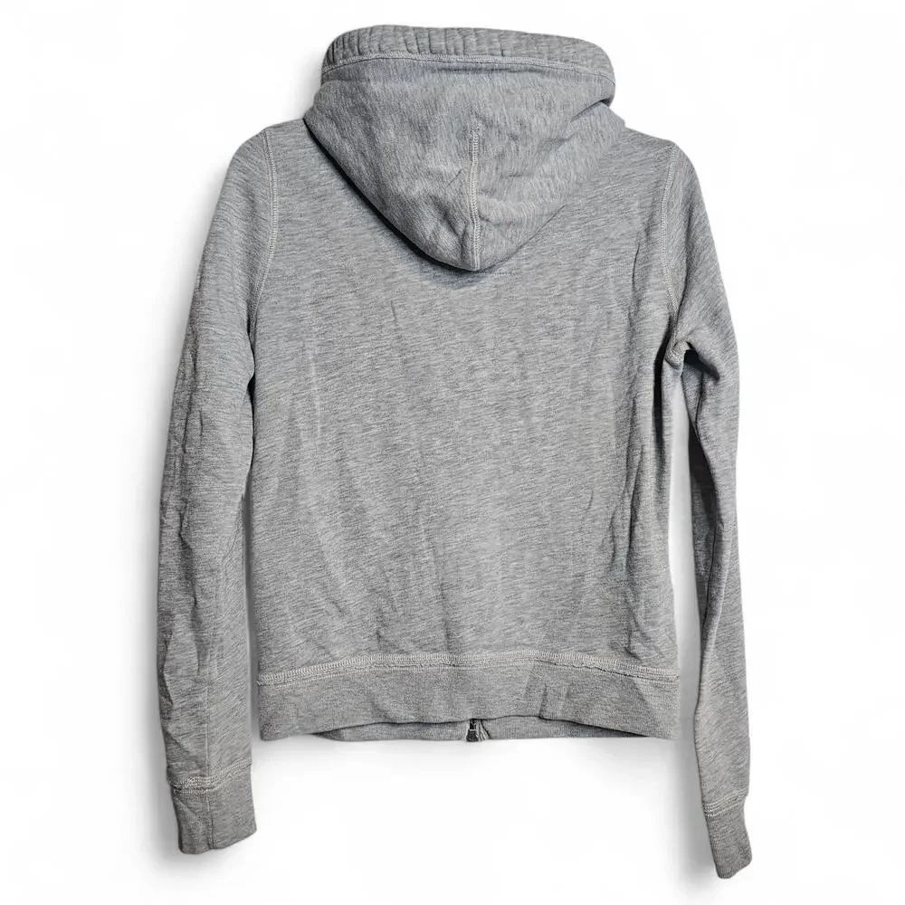 Hollister Zip Up Hoodie Womens Juniors Large Gray Y2K 2000s Preppy - Picture 2 of 5